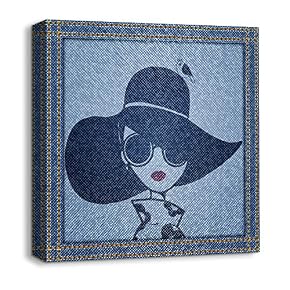 Canvas Wall Art Beautiful Jeans Fabric...