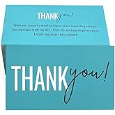RXBC2011 Thank You for your support Cards Handwritten Lettering Design Thank you small business Card Pack of 100 (Aqua)
