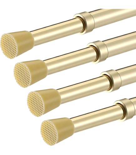 Brass Spring Tension Curtain Rod - 18 To 28 Inch Adjustable - Kenney