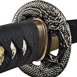 Handmade Sword - Samurai Katana Sword, Practical, Hand Forged, 1045 Carbon Steel, Heat Tempered/Clay Tempered, Full Tang, Sharp, Scabbard