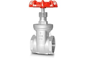 SYWUWV 2" NPT Stainless Steel Gate Valve, Heavy Duty Female x Female Thread Manual Rotary Sluice Valve with Wheel Handle for Water, Oil, Gas, Industrial Plumbing, and HVAC Systems (2", DN50)