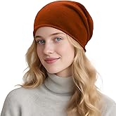 ZLYC Pure Wool Slouchy Beanie Hat for Women Men Seamless Knit Winter Skull Cap