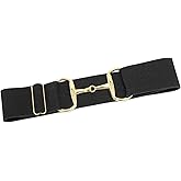Septan Equestrian Belt Bit Buckle, Equine Horsebit Stretchable, Womens/Mens Elastic Horseback Belt for Riding Breeches