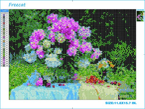 5D Diamond Painting Kits for Adults, Full Drill Flower Decoration Diamond Art by Number Embroidery Cross Stitch Kits DIY Canvas Oil Painting Rhinestones Diamond Pictures Craft for Home Wall Décor