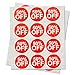 300 Labels - 50 Percent Off Sales Labels [1 inch, Circle Dot - Red Labels] Pricemarker Tags for Retail Stores, Garage & Yard Sales - Self-Adhesive Labels