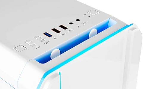 Nox Hummer MC PRO ARGB -NXHUMMERMCPROW- Caja PC, Semi-Torre, tira LED ARGB Rainbow, ventana lateral acrílica, Blanca