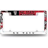 Rico Industries NCAA Standard 12" x 6" Chrome All Over Automotive License Plate Frame for Car/Truck/SUV (N-O Schools)