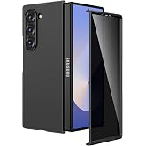 Ruky for Z Fold 6 Case with Built-in Privacy Screen Protector, Black | Support Wireless Charging Hard PC Ultra-Thin Shockproof Protective Phone Case for Samsung Galaxy Z Fold 6 5G, Black