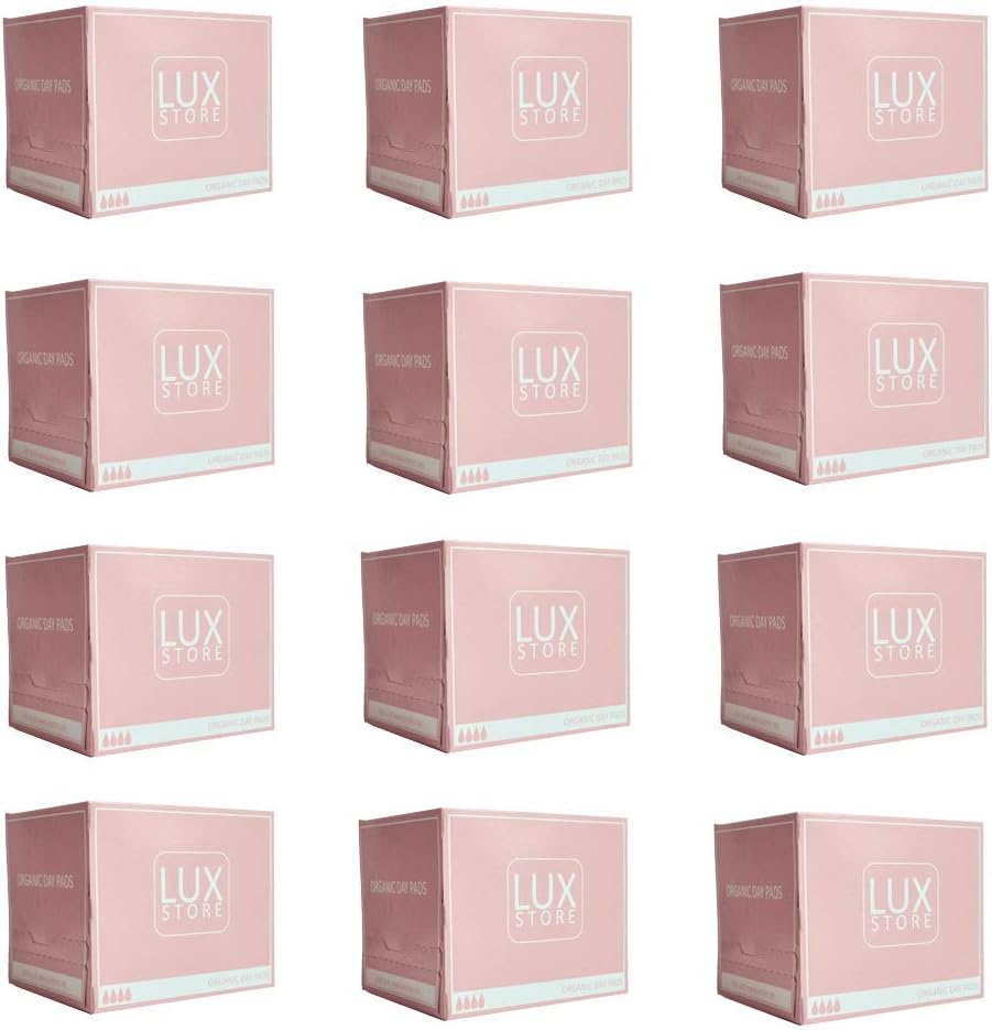LUXStore, Day Period Pad, 100% Organic Cotton Sanitary Towels, Free from Plastics & Chemicals, 168 Pads
