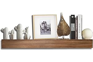 Beneouya 72 Inches Fireplace Mantel Shelf, Wood Mantels for Fireplace Decor, Wall Mounted Farmhouse Mantel Shelf, 72Wx8Dx6H Inches, Carbonized Black
