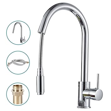 Hootecheu Robinet Cuisine Avec Douchette Flexible Seul Levier