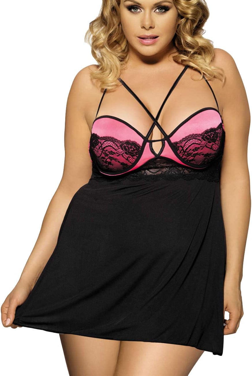 Lingerie for Women Plus Size UK 6-20 Mesh Dress Matching Thong Sets Negligees for Women New Look Nightwear