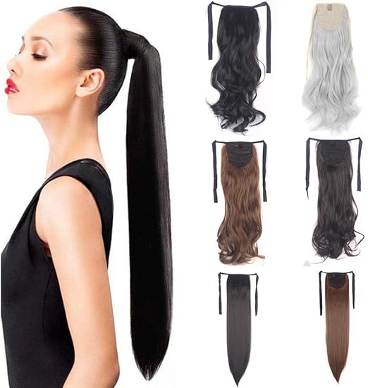 Amazon Com Firstlike One Piece Tie Up Ponytail Clip In Hair