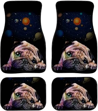 Amazon Com Salabomia Cute Pug Pattern Car Mats Durable Rubber Car