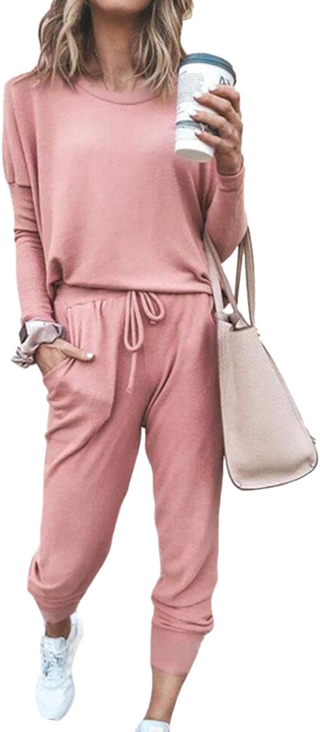 Women's 2pcs Outfits Long Sleeve Active Tracksuits Jogger Pants Sports Set