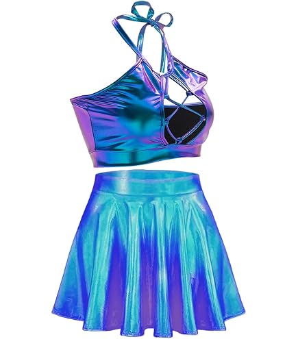 blue rave dress SFBBCLOZ Women's Outfit Sets For Women Festivals 2 Pcs Metallic Tops Skirt EDM Party Club Holographic Rave Outfits M : Clothing, Shoes & Jewelry Tu Tu Dresses Sequin 16 36/37 Length:Hemmed Step into the world