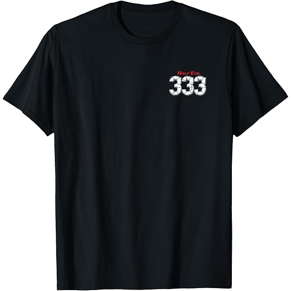 Amazon.com: Half Evil 333 T-Shirt, Men's Big and Tall, Black, 2X