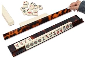 Tortoiseshell Mahjong Racks, 44CM Acrylic Tortoiseshells Mahjong Tile Holder, Anti Slip Tortoiseshell Mahjongs Racks with Pus