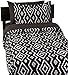 Amazon Basics Lightweight Microfiber Bed-in-a-Bag Comforter 5-Piece Bedding Set, Twin/Twin XL, Black Aztec, Printed