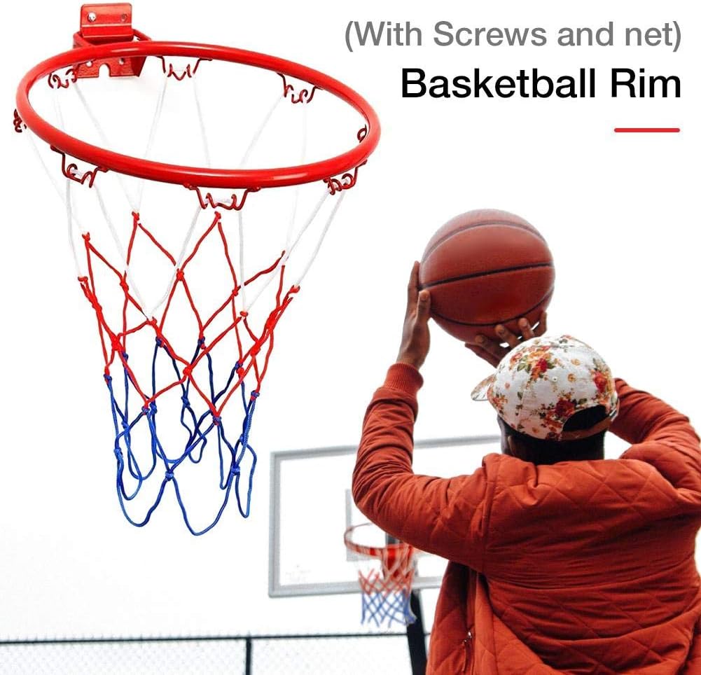 whelsara Basketball Rim Replacement for Adults and Kids, Hanging Wall Mounted Basketball Goal Hoop Rim with Net Screw for Outdoors and Indoor, 32 cm/ 12.6 inch sweet everyone