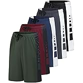 Real Essentials Men’s 5 Pack: 9" Dry-Fit Shorts – Athletic Gym, Workout, Basketball, Running, Casual Lounge Active Pockets