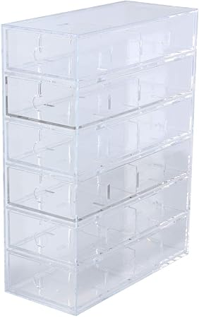 Muji acrílico caso 6 cajas organizador para piezas pequeñas: Amazon.es: Hogar