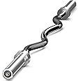 Olympic Barbell 7ft Curl Bar 4ft EZ Bar with Knurled Grip for Home Gym Strength Training, Weightlifting, Muscle Building