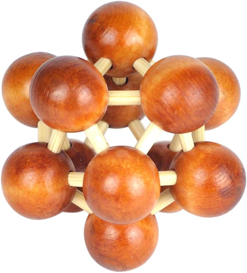 KAILIMENG Wooden Puzzle - 3D Molecule Model Physics Learning Toy - Desktop Decoration Brain Teaser for Kids and Adults, 3 Inches