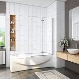 Xinyang 1200x1400mm Folding Shower Bath Screen 180 Hinged Reversible Glass view 1