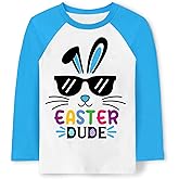 Toddler Boys Easter's Day Shirt Baby Girls Raglan Sleeve Easter Dump Truck T-Shirt Bunny Eggs Boys Tee Top 2-7 Years