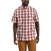 Carhartt Men's 106140 Loose Fit Midweight Short-Sleeve Plaid Shirt
