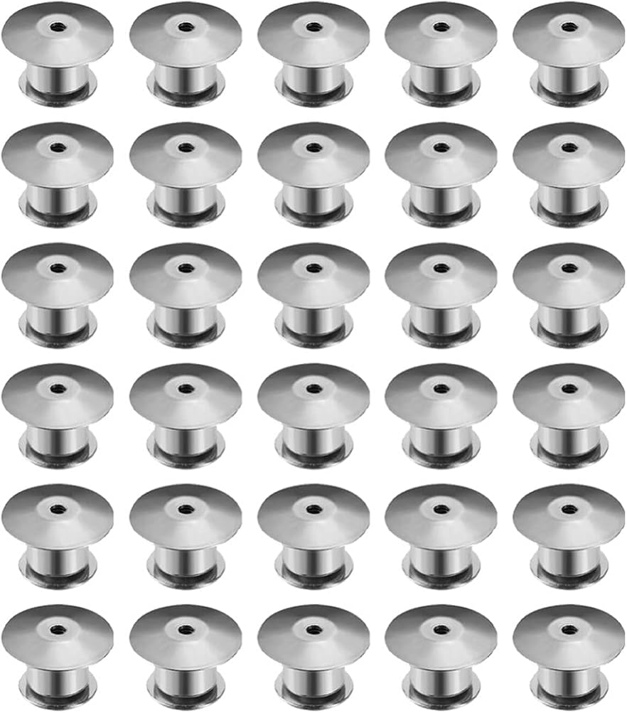Holibanna 30pcs Locking Pin Backs Lapel Push Pin Keeper Blank Pin Locks