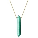 COAI Hexagonal Pointed Necklace Simple Bar Necklace Crystal Necklace for Women
