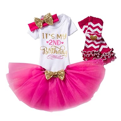 Set 4 Blusen Kleid Baby Mädchen Kleidung 1. 2. Geburtstag Geschenk Outfits Prinzessin Kleid Kinder Stück Romper + Rock Tütü P