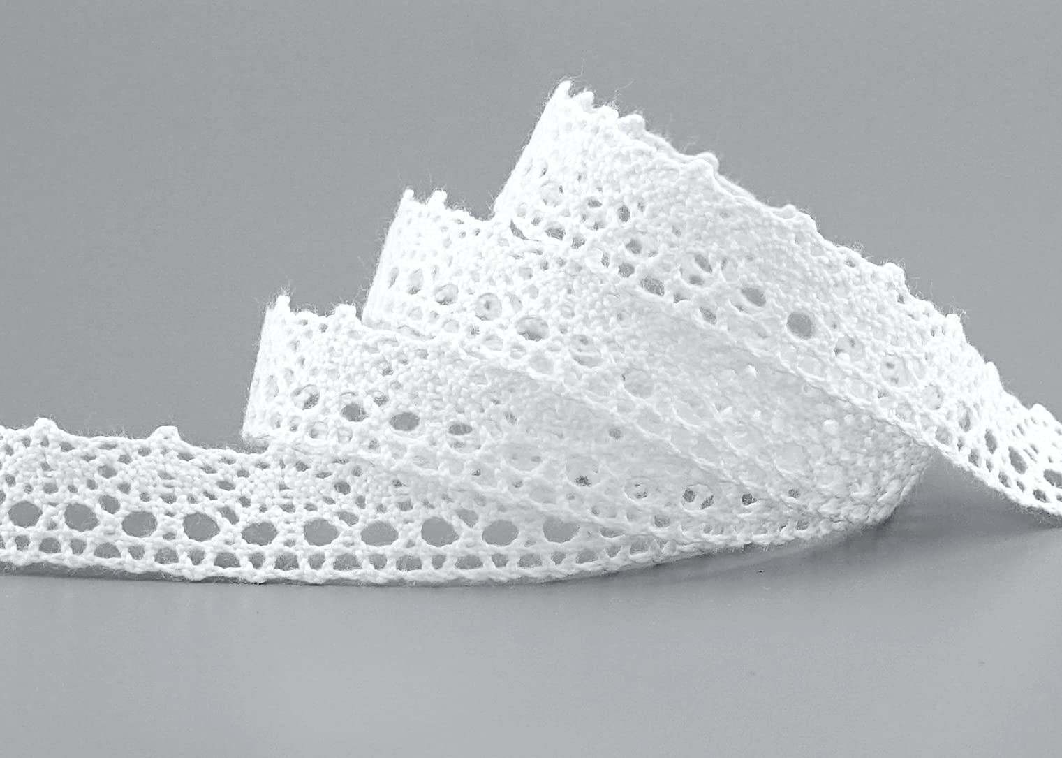 Lace Emilia White 5 m x 1.5 cm Cotton Lace Ribbon Lace Trim Decorative Ribbon Crochet Lace Cotton Crochet Ribbon Vintage Gift Ribbon Wedding