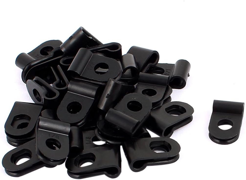 Aexit 30Pcs Black Plastic R Type Cable Clip Clamp for 2.7mm Dia Wire Hose (2e3d26432b5e5e7ecabbbdf262370dc0)