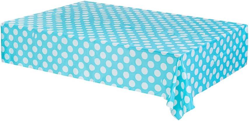 PVC Plastic Party Event Dinning Disposable Indoor Outdoor Tablecloths Rectangular Table Cover Sheet 120x180CM 47x70 Inch Rectangle 3Pcs/Set Blue Color …