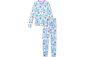 Cuddl Duds Girls Thermal Underwear Set - Frozen, Disney Princess, and Star Wars Designs - Kids Long John Base Layer