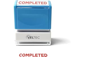 Veltec Premium Pre-Inked Message Stamp, Red Ink (Completed)
