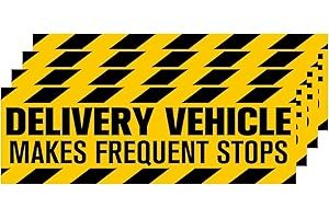 Dakchor Orange-Yellow Car Magnet for Delivery Vehicle Makes Stops Frequent Stops Deliver Magnet Sign 7.5x25cm(2.9x9.8inch)