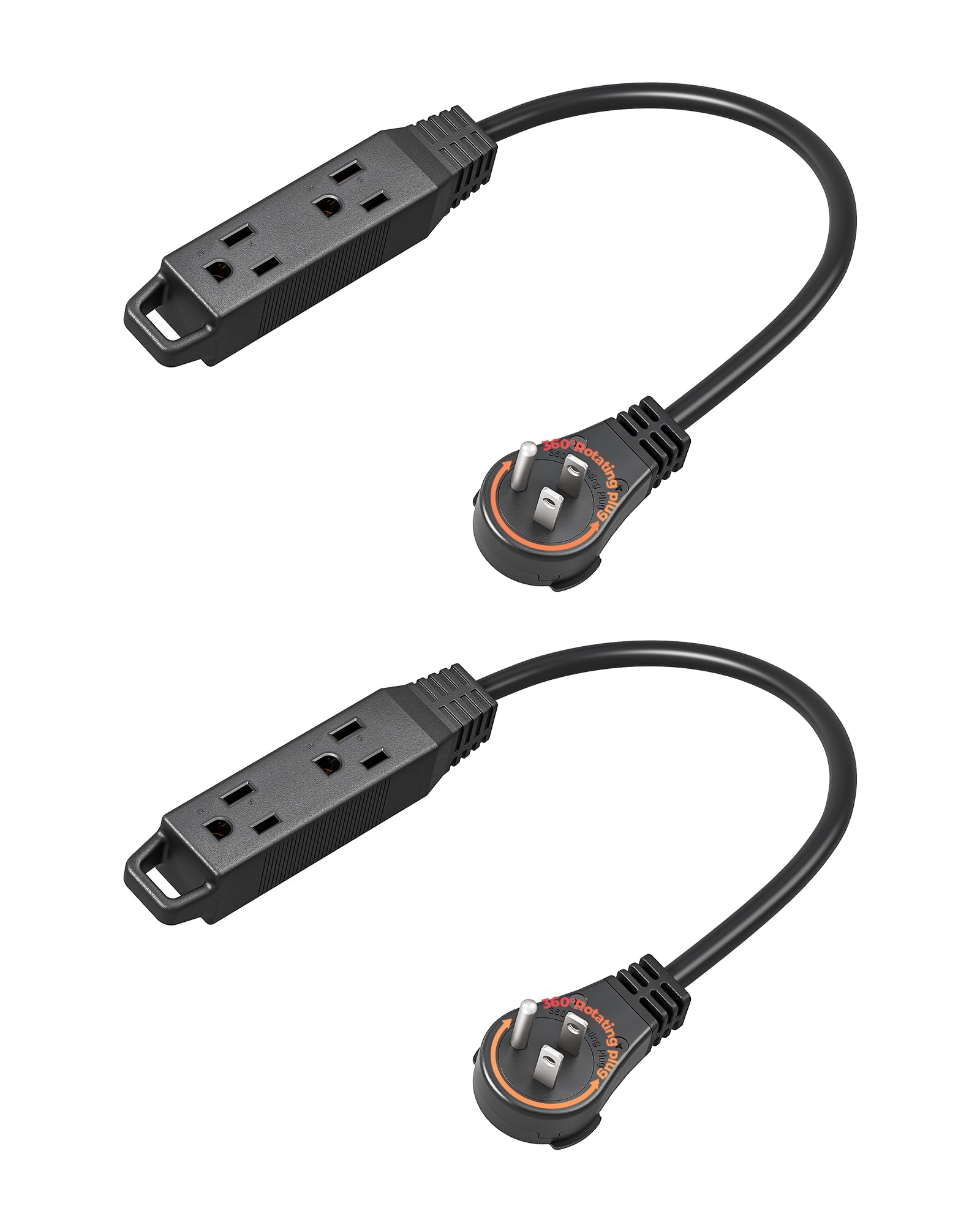 DEWENWILS 1FT 360° Rotating Flat Plug Extension
