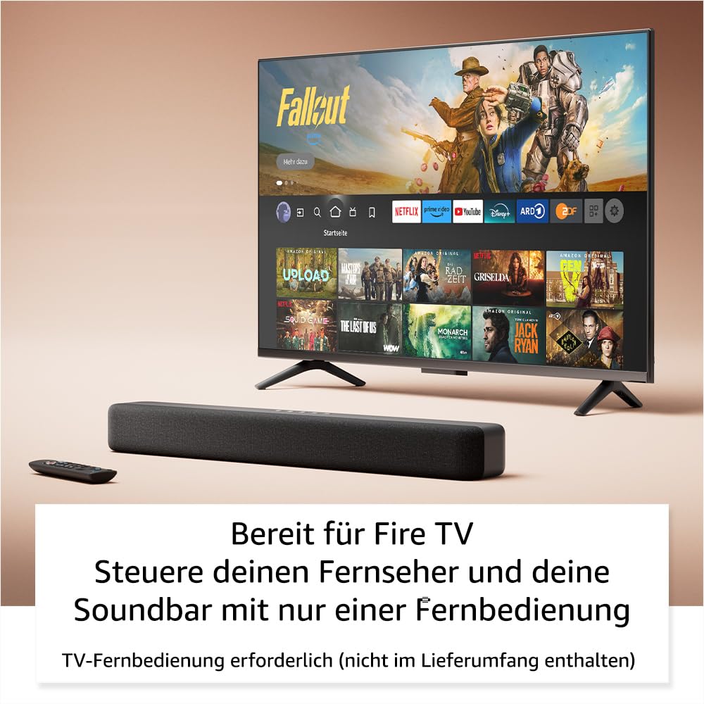 Amazon Fire TV Soundbar, 2.0-Lautsprecher mit DTS Virtual:X und Dolby Audio sowie Bluetooth-Unterstützung 3