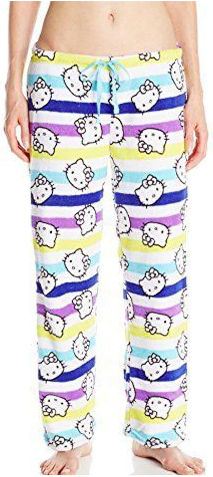Hello Kitty Women's Striped Pajama Pants , White/Multi