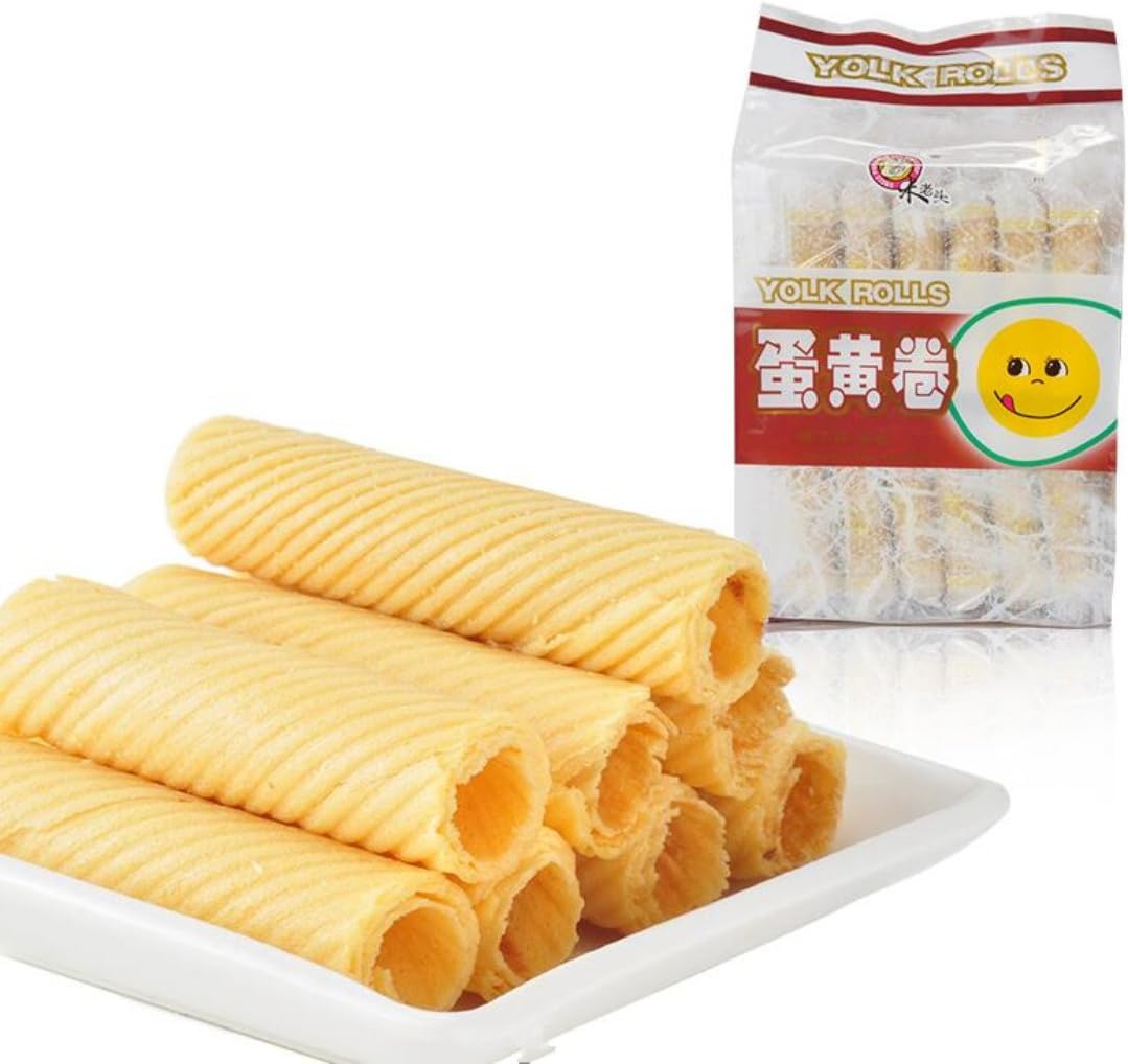 Chinese Snack Food: Nutritious Low-Sugar Crispy Egg Yolk Rolls 300g/10.6oz (Coconut Taste)