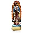 Lependor Our Lady of Guadalupe The Blessed Virgin Mary Resin Statue Sculpture, The Blessed Mother of The Immaculate Comception Home Madonna Figurine - Colored Our Lady
