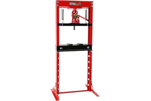 BOUPOWER Hydraulic Press, 20 Ton H-Frame Garage Floor Adjustable Shop Press with Stamping Plates to Bend, Straighten, Or Press Parts, Install Bearings & U-Joints