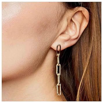 Olbye Link Chain Earrings Gold Studs 