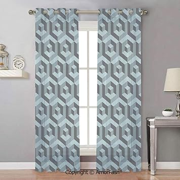 Amazon Com Modern White Sheer Curtains Window Voile Panels For