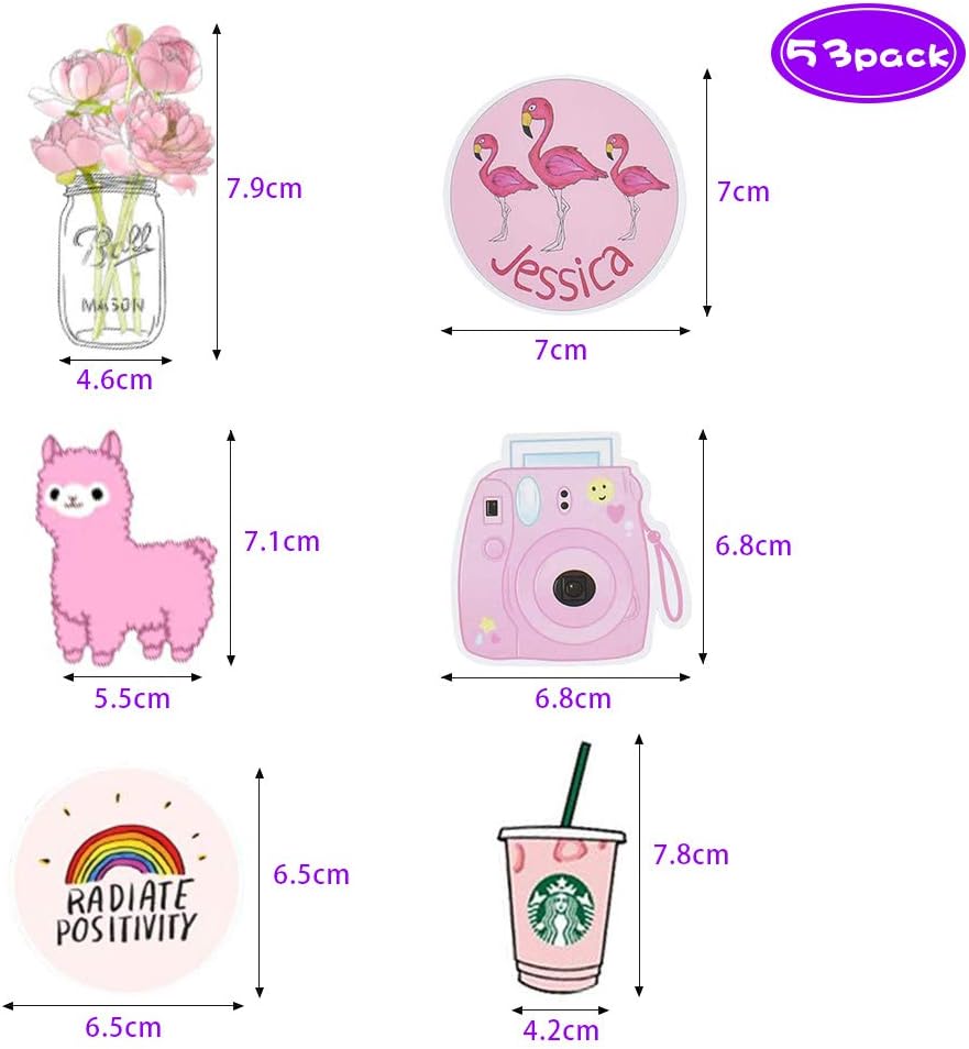 VSCO Stickers Aesthetic, 53 Pcs Vinyl Stickers for Laptops Waterproof Decals Trendy Vsco Girls Stuff - Image 5