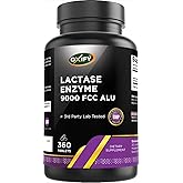 Oxify Lactase Enzyme 9000 FCC ALU | 360 Tablets | Gluten-Free, Non-GMO | Supplement Made in USA